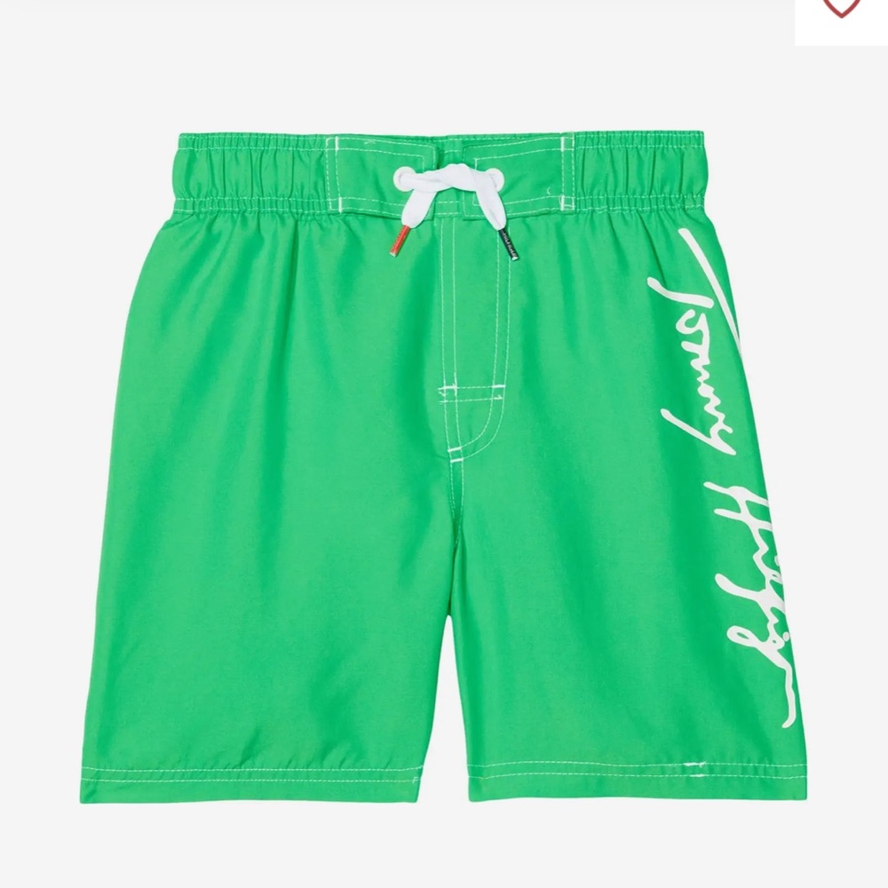 NWT Tommy Hilfiger Boys Tommy Script Swim Trunks with Liner‎ Preppy Classic